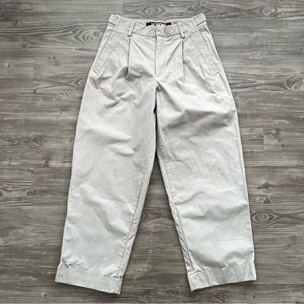 JACQUEMUS • Le Pantalon Wide-Leg Khaki Trousers Pants